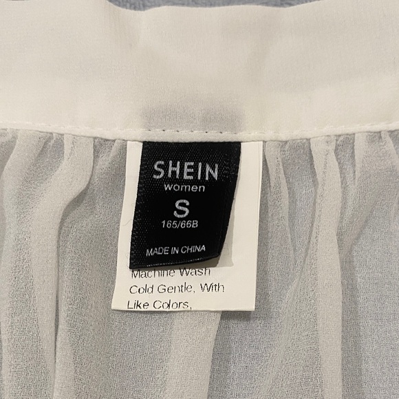 SHEIN Ivory A-Line Chiffon Skirt - Picture 3 of 4